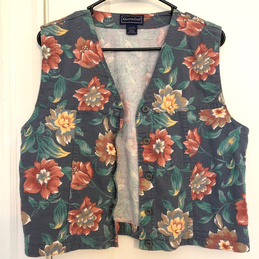 Floral Cropped Vest